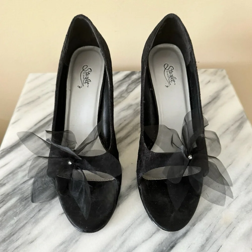 Vintage Tulle and Rhinestone Lace Heels